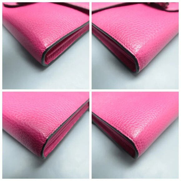 Authentic GUCCI Dionysus Chain Wallet Fuchsia Leather Shoulder Bag 992-12324 - Picture 5 of 12